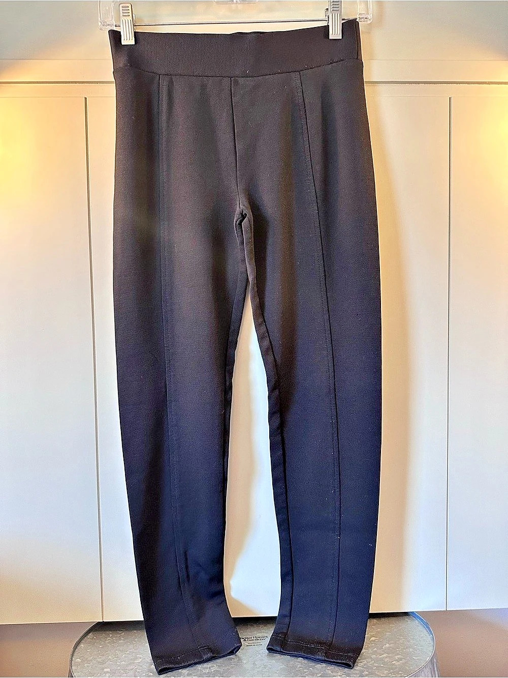 INC International Concepts Ponte Knit Front Seam Leggings Black Size 4